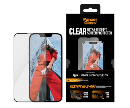 Szkło ochronne do smartfonów PanzerGlass Ultra-Wide Fit (Fastfit) do iPhone 17e/16e/14/13/13 Pro